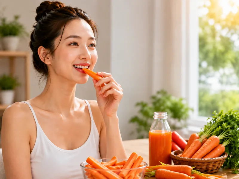 Beta-carotene trong cà rốt góp phần hỗ trợ chức năng thị giác, đồng thời chất xơ có lợi cho tiêu hóa và kiểm soát khẩu phần.