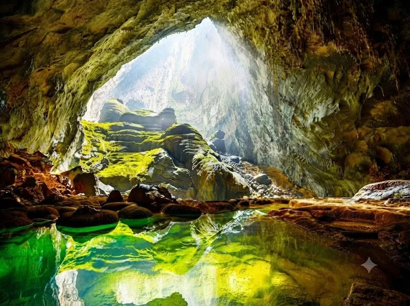 Phong Nha – Kẻ Bàng nổi bật với hệ thống hang động, núi đá vôi và rừng nhiệt đới mang giá trị thiên nhiên toàn cầu.